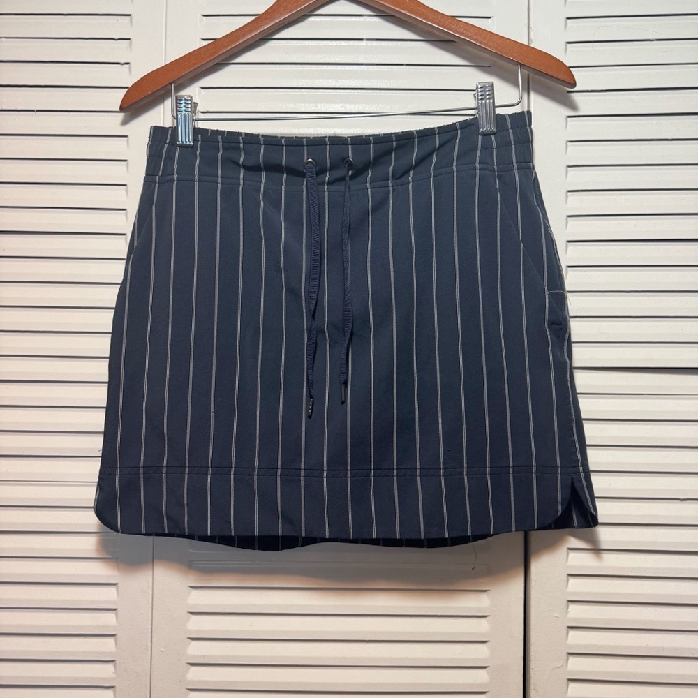 Athleta Navy Pinstripe Mini Skort